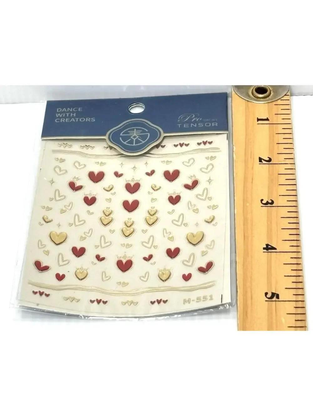 Dance With Creators Multi-Use 3D Stickers Hearts Gold Red DIY Craft Nail Art